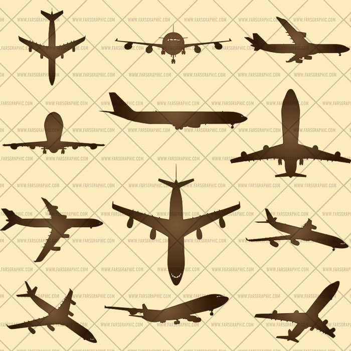 مجموعه وکتور هواپیما از جهات مختلف
