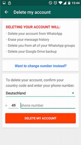 آموزش حذف اکانت در Whatsapp
