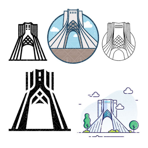 مجموعه وکتور برج آزادی تهران فارس گرافیک 