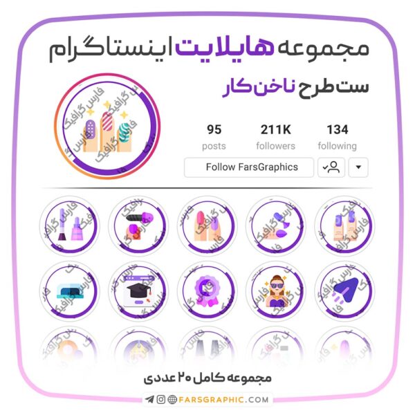 مجموعه کاور هایلایت ناخن کار